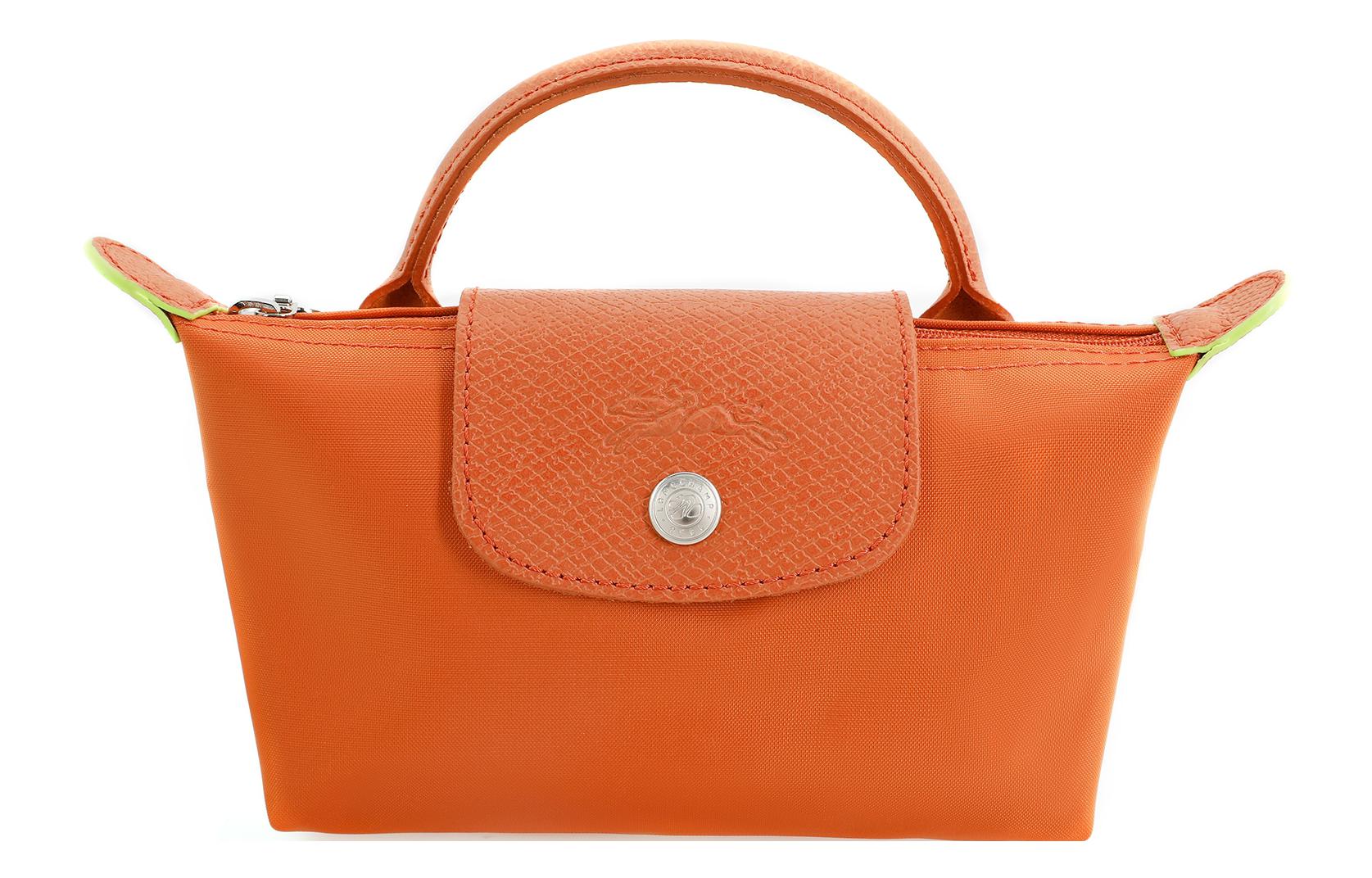 

LONGCHAMP Сумка через плечо Le Pliage Green Recycled Canvas With Leather Trim, Orange