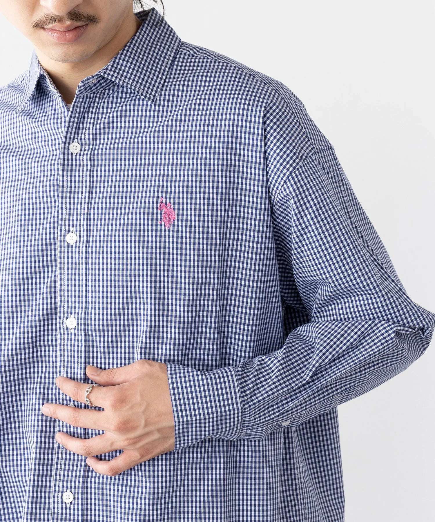 Рубашка US POLO ASSN./OnePoint Logo Pony Embroidered Regular Collar Long Shirt U.S. Polo Assn., NVY