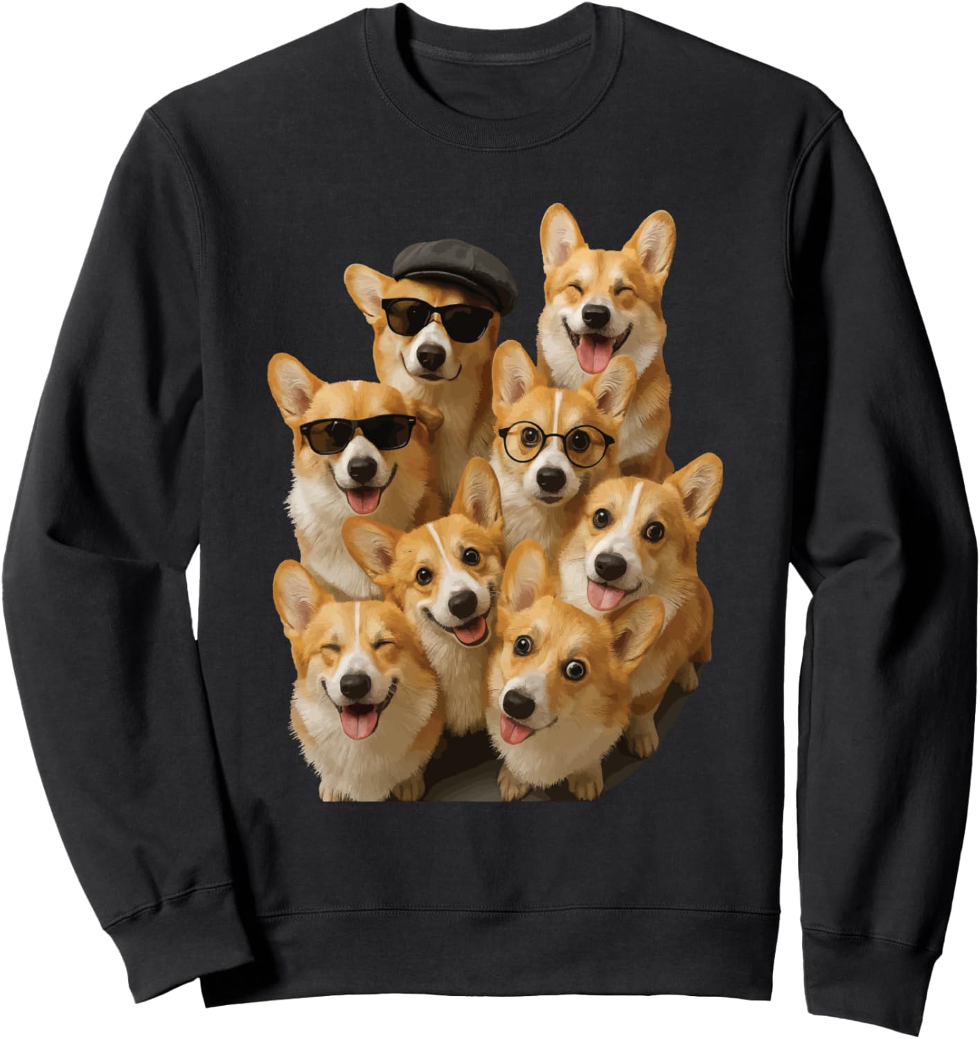 

Толстовка с изображением сумасшедшего корги Crazy Dogs, черный