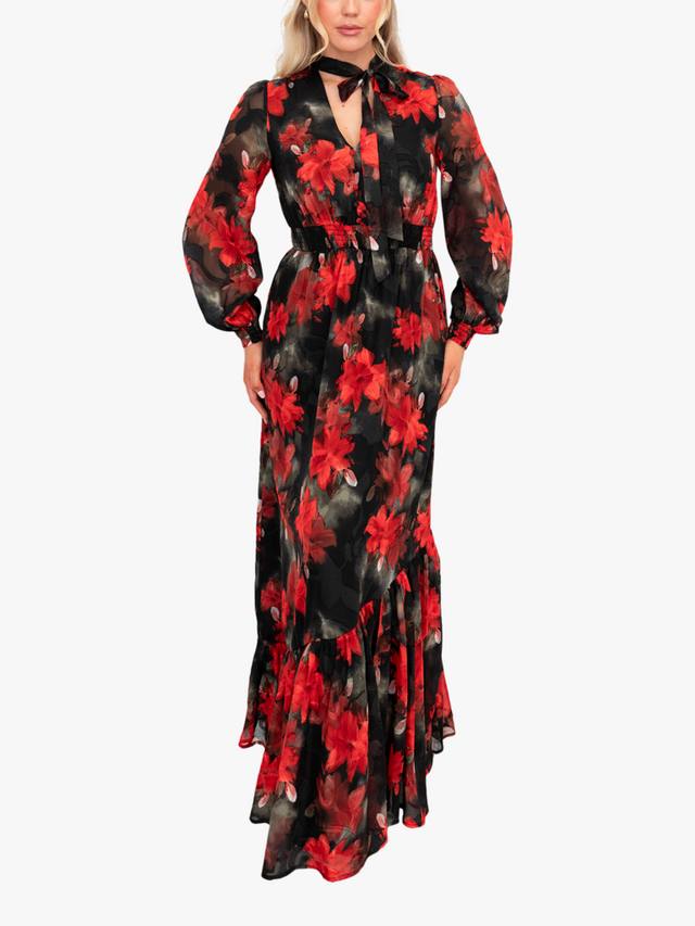 

Фасон с воротником-галстуком и цветочным принтом Lovedrobe, Multi Print