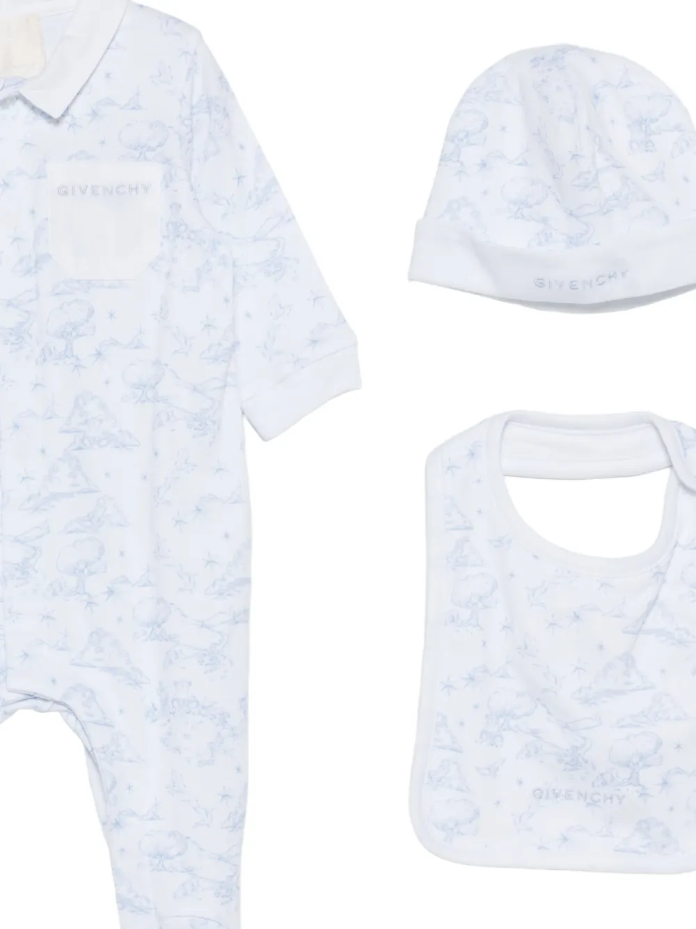 Комплект детских боди с узором Givenchy Kids, белый — фото 2