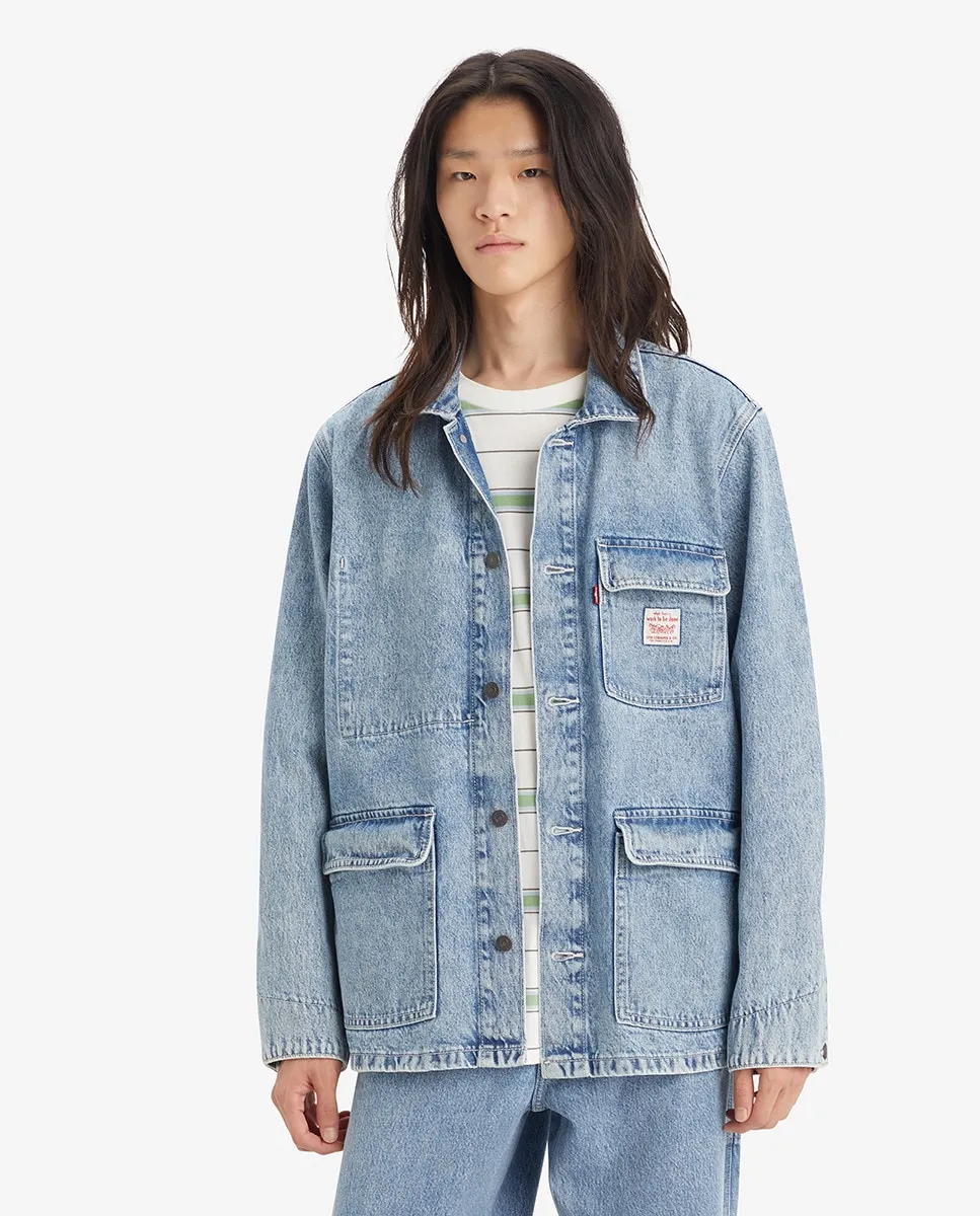 

Мужская свободная хлопковая джинсовая куртка Levi's, синий