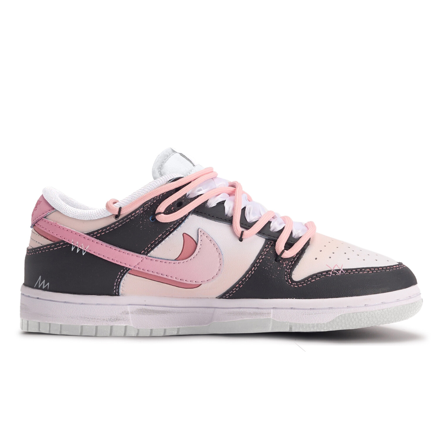 

Кроссовки Nike Dunk Skateboarding Shoes Unisex Low-top Black/pink, черный/розовый