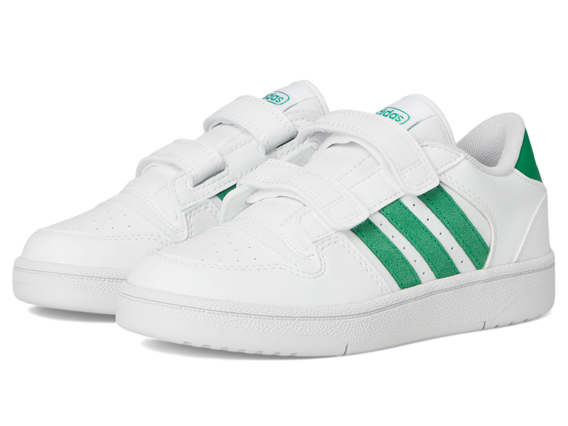 

Кроссовки Adidas Kids Break Start Elastic Lace Basketball Shoes, White/Green/White