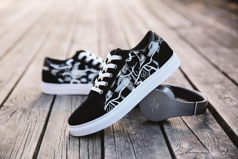 Кроссовки tazimall Men's Casual Canvas Shoes Low Cut Student Shoes, черный — фото 2