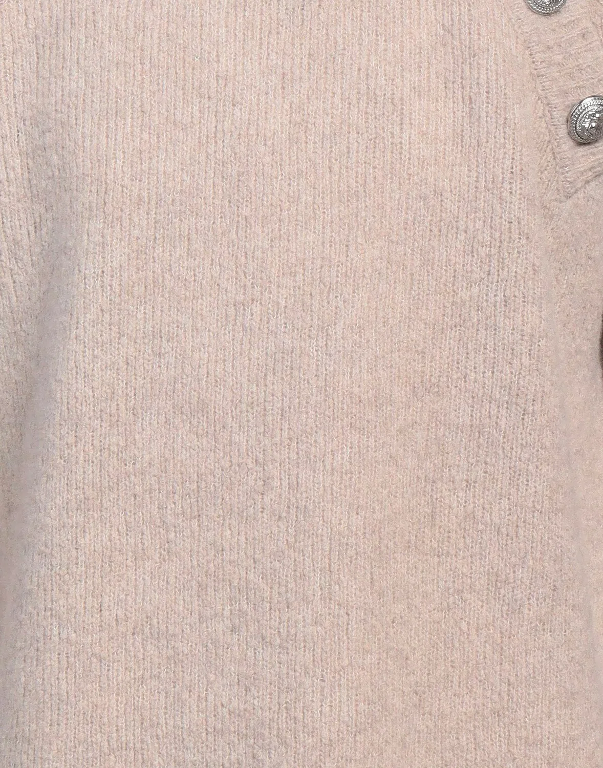 Свитер двухцветный из шерсти и кашемира BALMAIN бежевый — фото 4