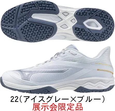 Теннисные кроссовки «Wave Exceed Court Wide OC» от Mizuno, 05 (Gray X Blue X Coral) — фото 4