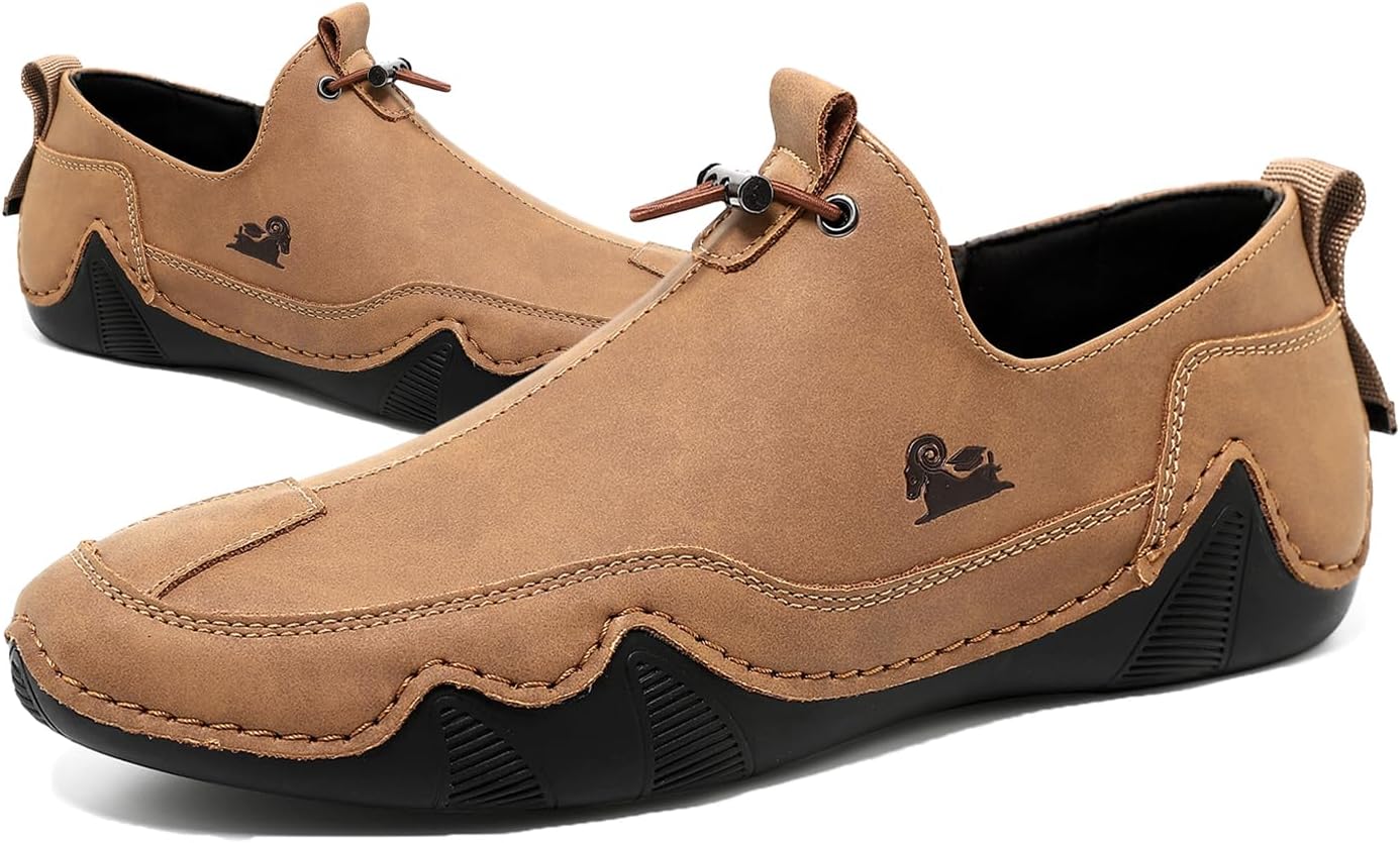 

Женские кожаные повседневные туфли слипоны для мужчин и женщин, водонепроницаемые низкие прогулочные обувь, удобные мягкие балетки, лоферы, парная обувь Aivyfaja, коричневый