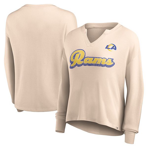 

Женская футболка с длинным рукавом и v-образным вырезом fanatics branded tan los angeles rams go for it waffle knit Unbranded