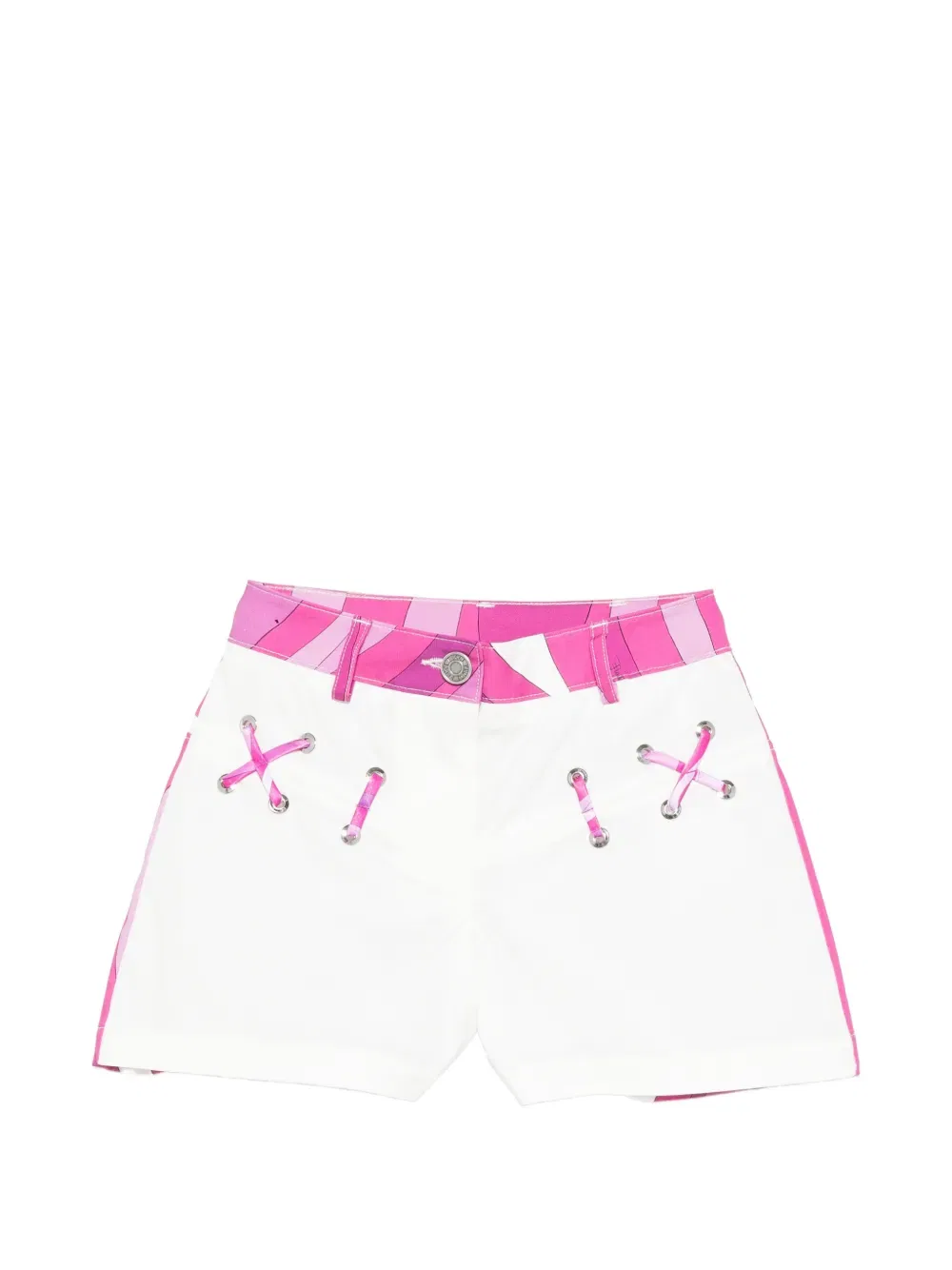Шорты с люверсами Pucci Junior, белый