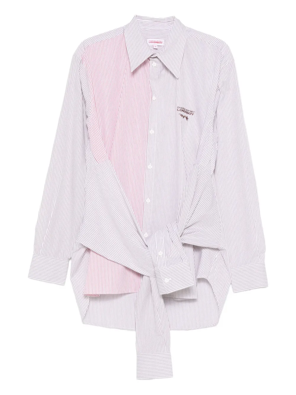 

Рубашка с узлом и полосками Charles Jeffrey Loverboy, коричневый