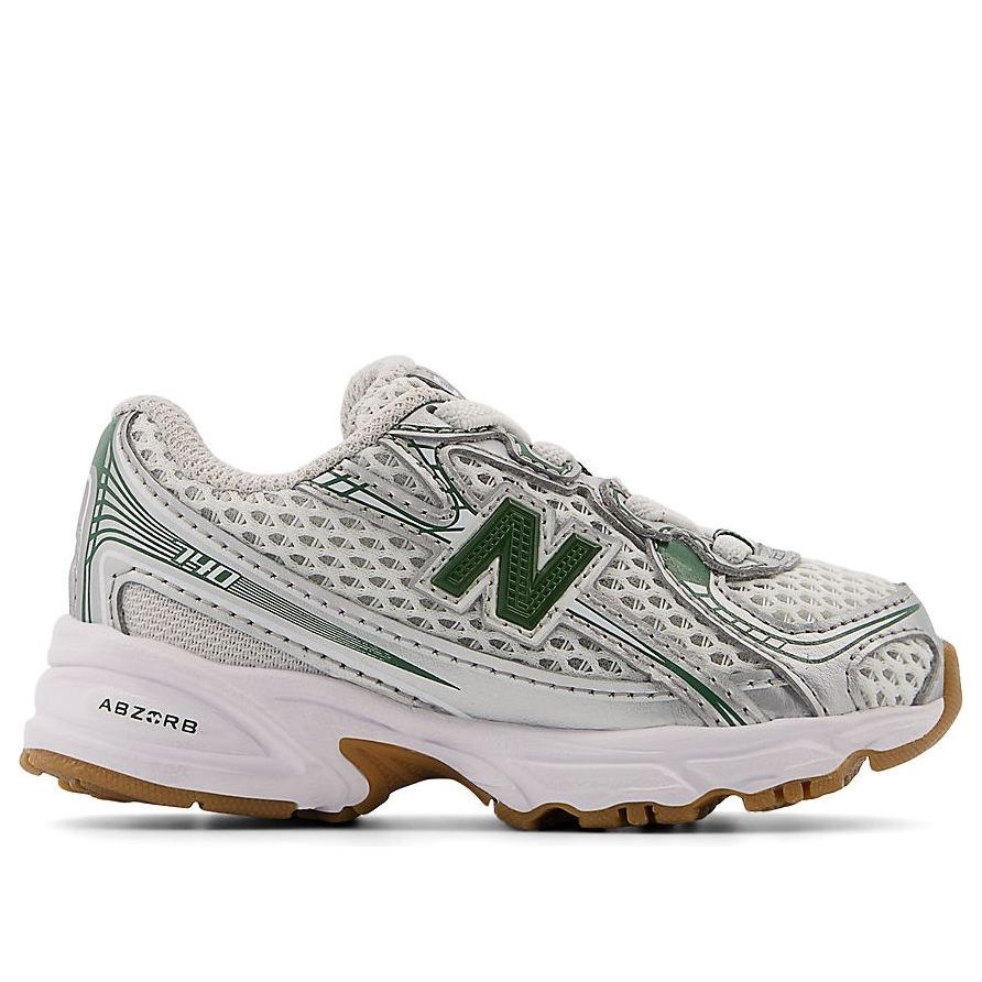 (TD) New Balance 740 Bungee Lace 'Silver Metallic Dark Alpine Green' — фото 2