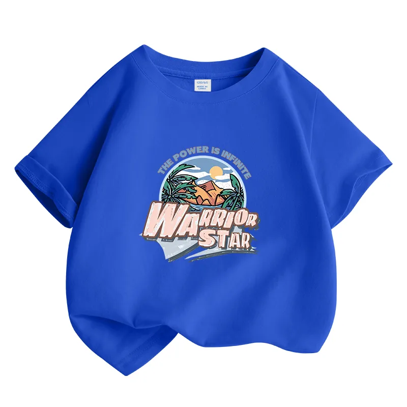 Детская футболка с круглым вырезом WARRIOR, Royal Blue/H Island