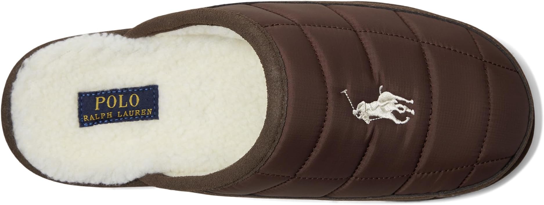 Тапочки Polo Ralph Lauren Men's Reade Scuff Ii Slippers, Chocolate/Cream — фото 2