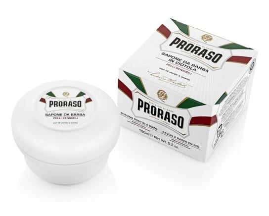 Белое мыло для бритья в удобном тигле для чувствительной кожи, 150 мл Proraso — фото 2
