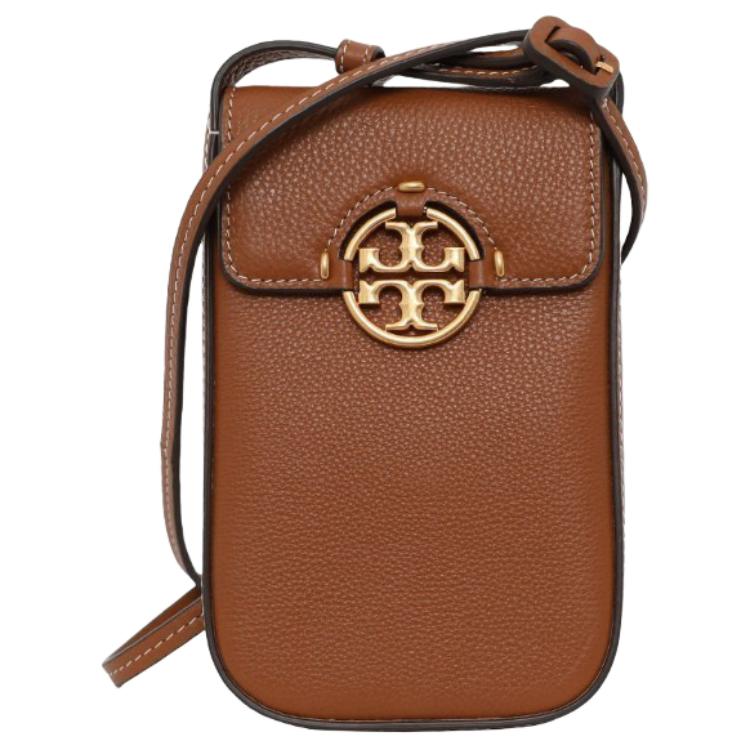 

TORY BURCH Кожаный поясной чехол для телефона мини женский светло-чайный коричневый