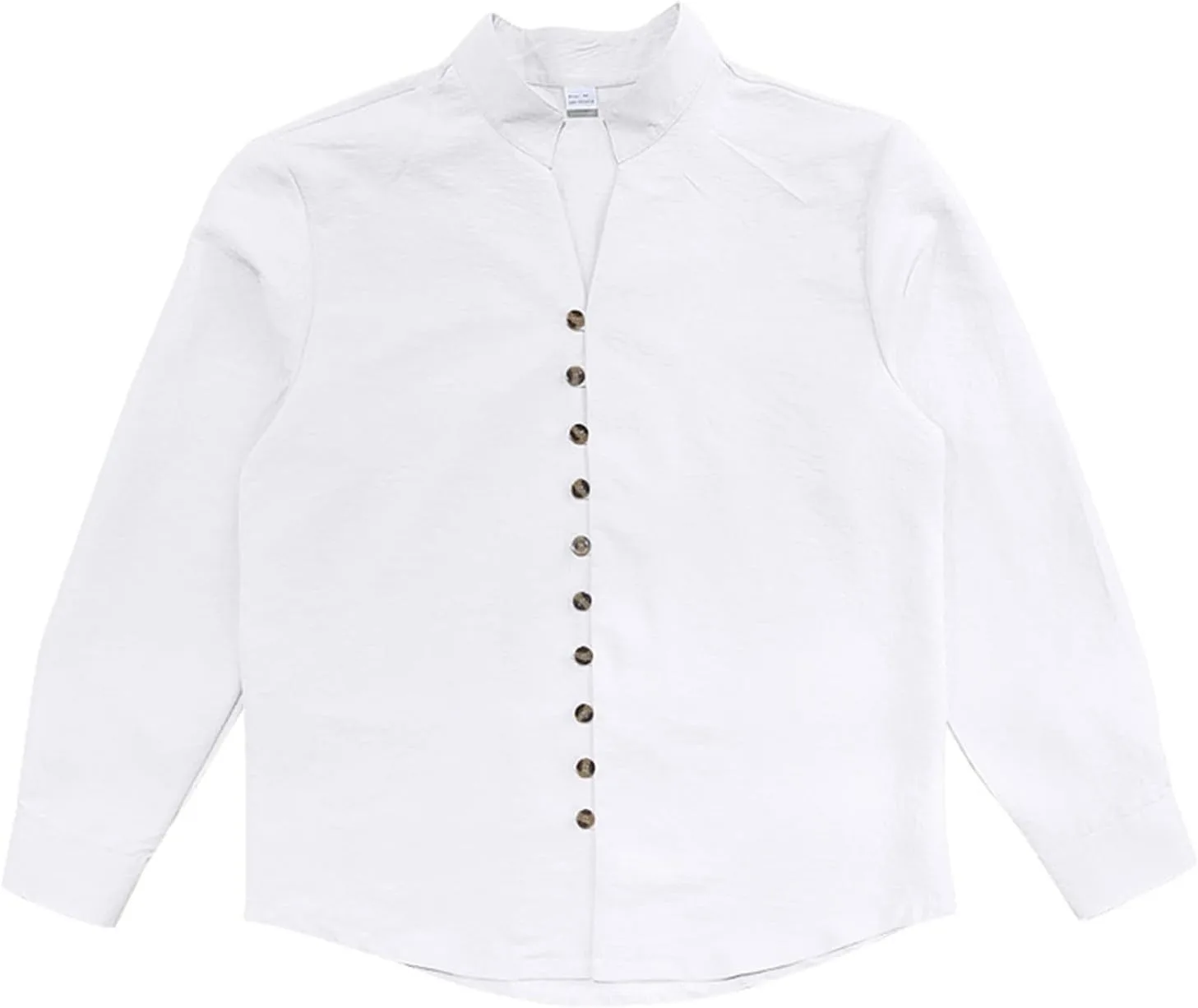 Мужская рубашка с длинным рукавом на пуговицах Regular Fit Casual с отложным воротником Oxford легкая из шамбре Generic, белый — фото 3