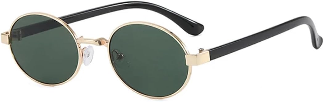 

Винтажные маленькие металлические овальные женские солнцезащитные очки, модные прозрачные градиентные линзы, защита от УФ-излучения UV400, мужские солнцезащитные очки в стиле панк SZVVBKK, Golden Black Green