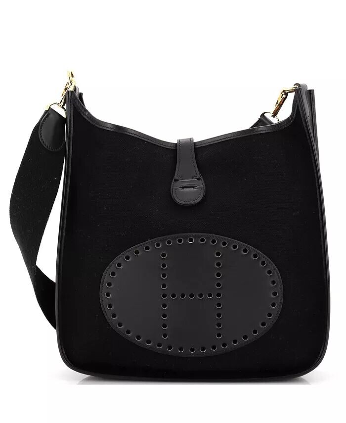 

Сумка GM Evelyne Gen I из ткани и кожи Pre-Owned HERMÉS, черный