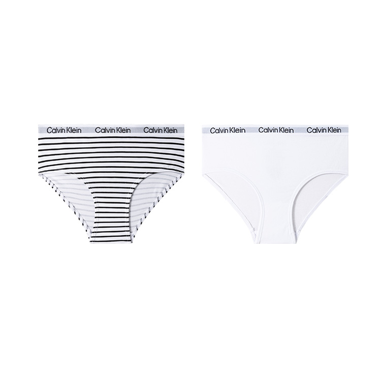 

Комплект из 2 пар трусов CALVIN KLEIN для подростков, Bright White+Stripes
