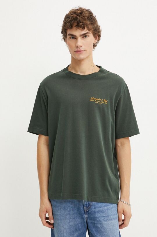 

Хлопковая футболка Abercrombie & Fitch, зеленый