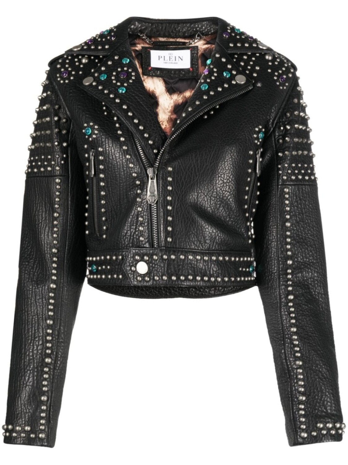 

Philipp Plein байкерская куртка с заклепками, черный