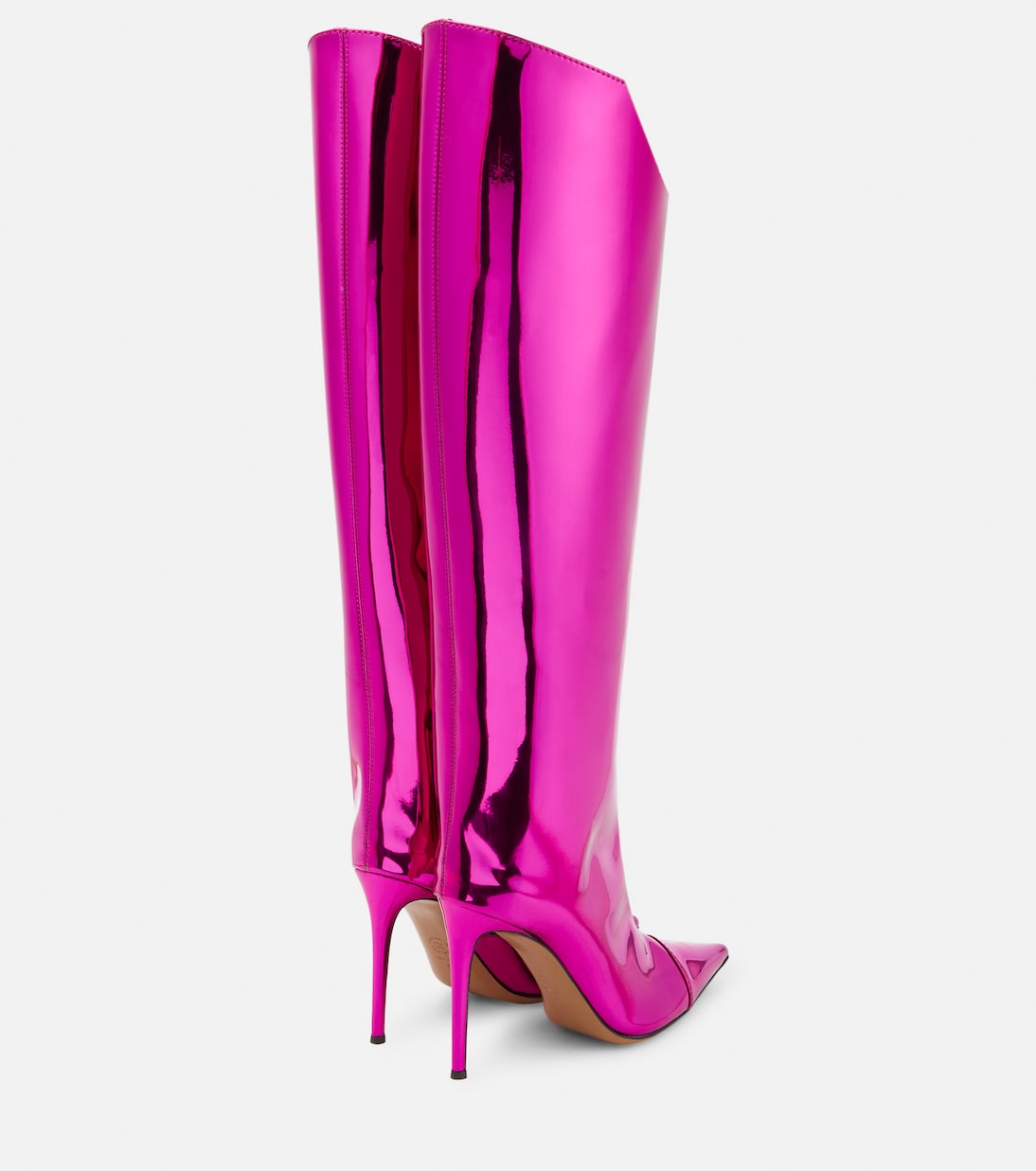 Металлические сапоги выше колена Alexandre Vauthier, Fuxia — фото 3