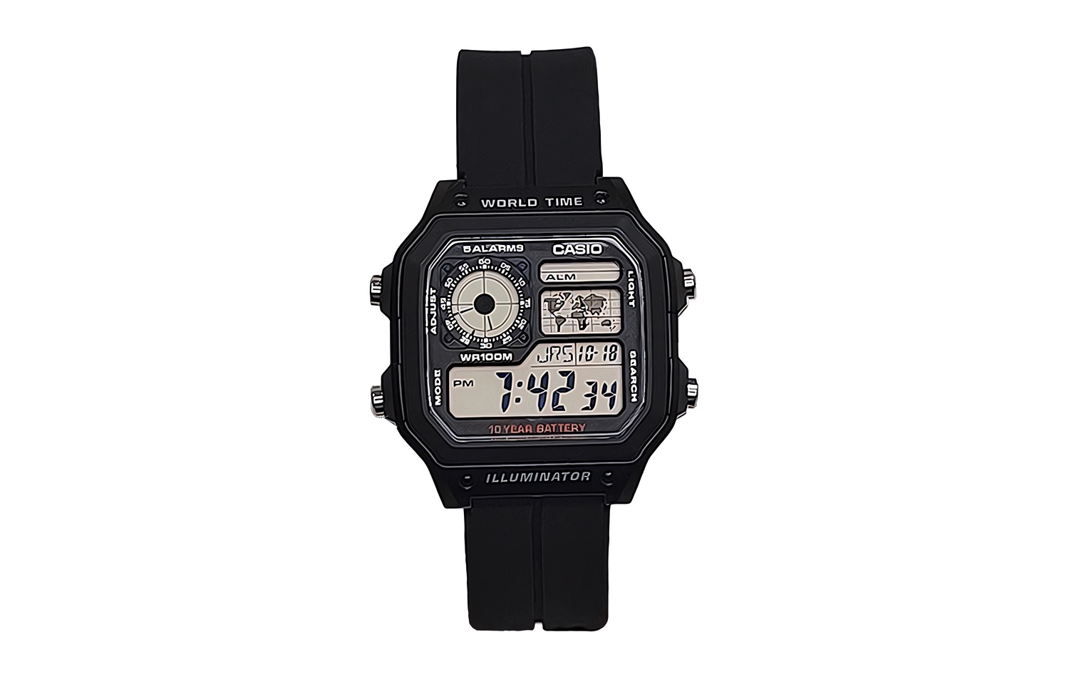 

Мужские молодежные черные часы CASIO