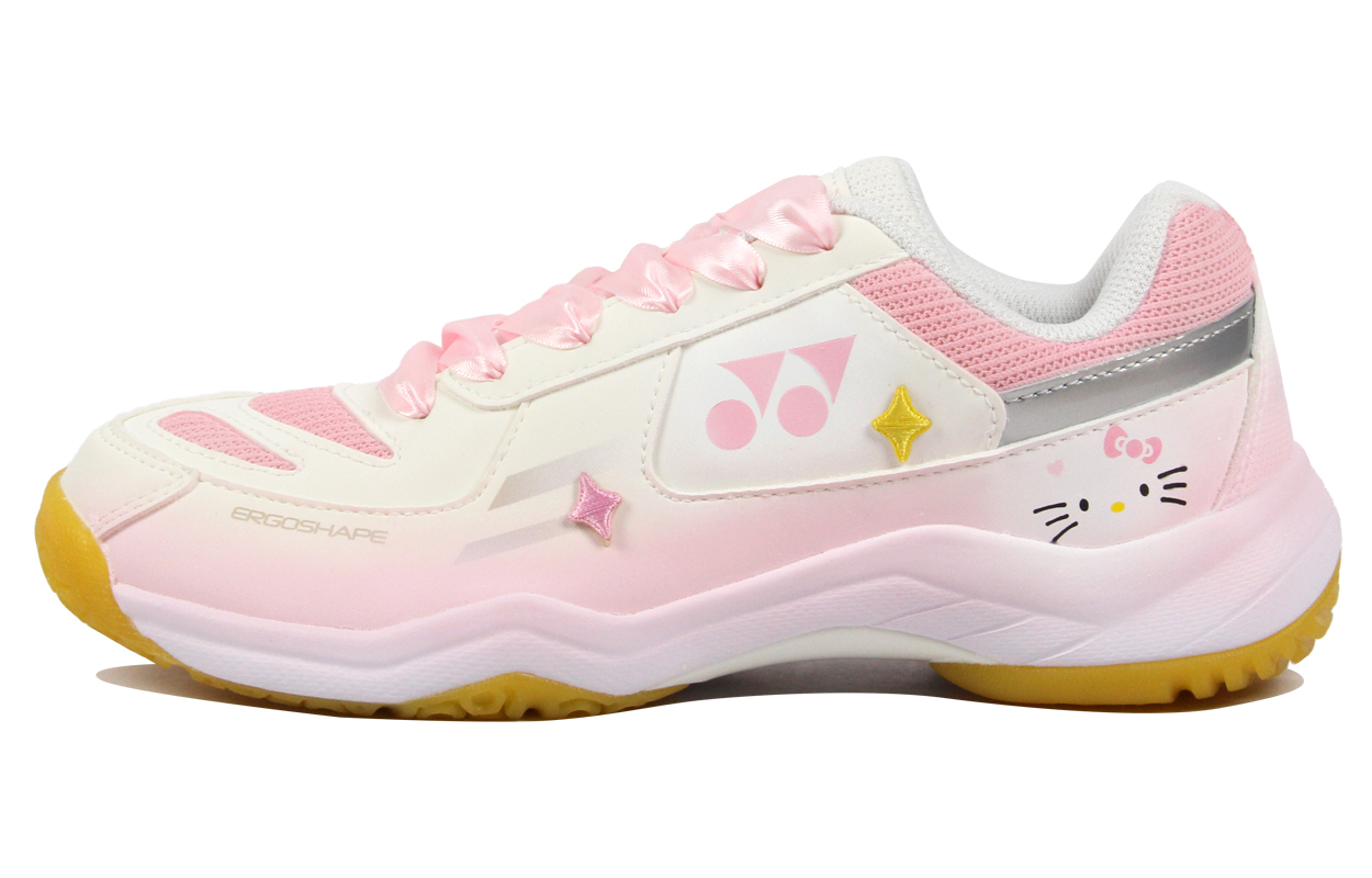 

Кроссовки для бадминтона Unisex Power Cushion с амортизацией, дышащие, низкие, бело-розовые YONEX, розовый