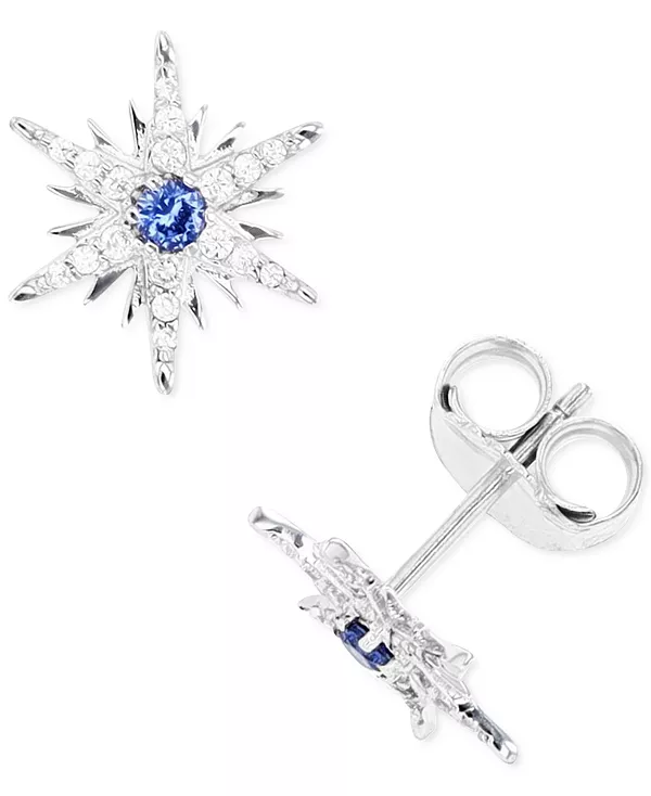 

Серьги-Гвоздики в форме звезд из кубического циркония Macy'S, blue