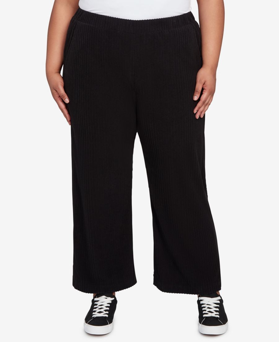 

Брюки до щиколотки из ребристой вязки Lake Champlain больших размеров Alfred Dunner, Black