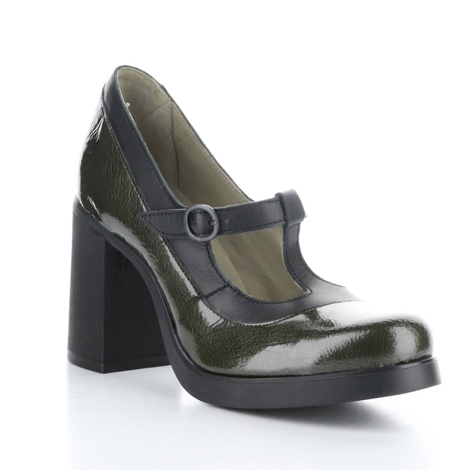 Женские туфли Seif с Т-образным ремешком в цвете Military Black FLY London