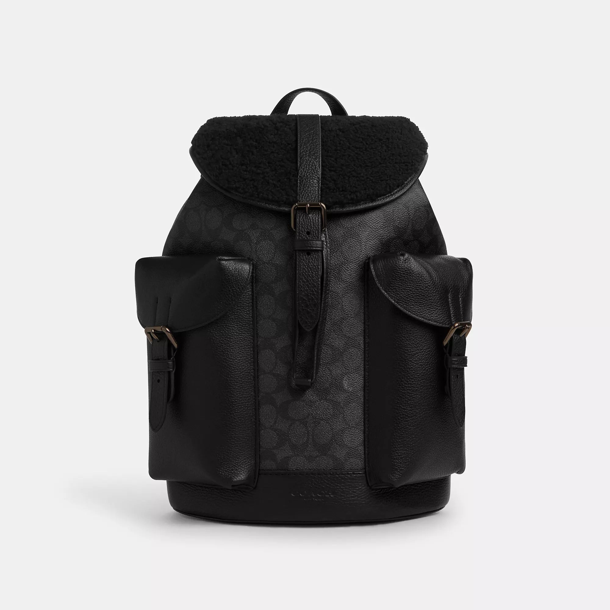 

Рюкзак Coach Outlet Warner из фирменной ткани, цвет black copper/charcoal/black