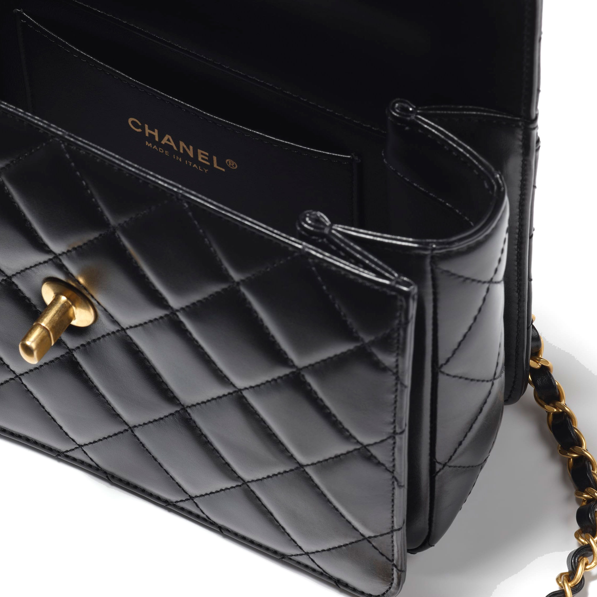 Яркая кожаная сумка через плечо, кроссбоди, дамская сумка Trumpets черный CHANEL — фото 4