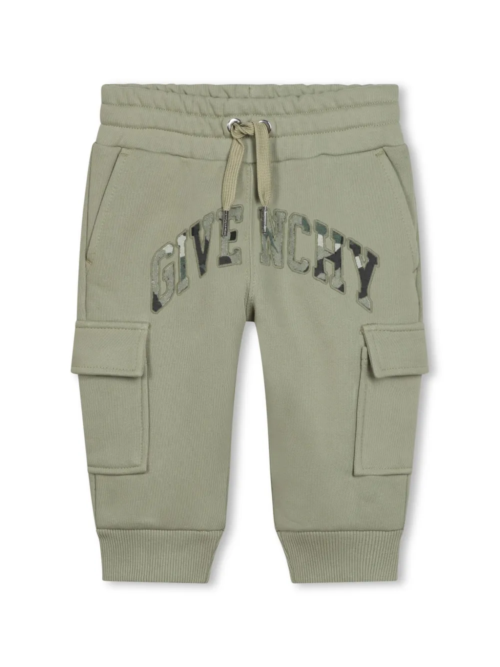 

Спортивные брюки с кулиской и вышитым логотипом Givenchy Kids, зеленый