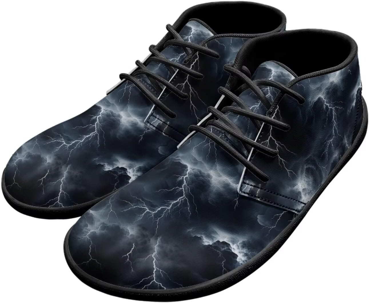 

Мужские баскетбольные кроссовки с низким верхом и принтом «Молния и пламя», шнуровка, спортивная обувь для тренировок для мальчиков Ecaestolph, Black Lightning Art Design