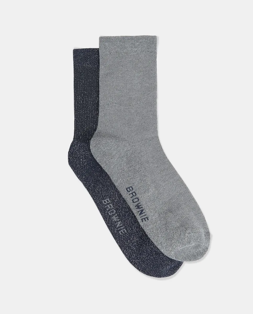 

Женские носки с люрексом серого цвета Brownie, серый