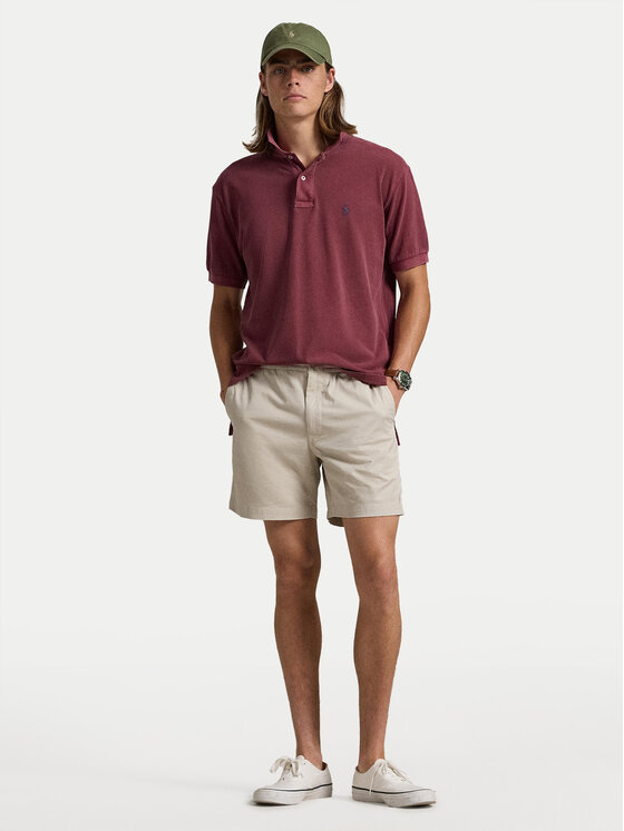 Шорты классического кроя из ткани 710644995002 Polo Ralph Lauren, бежевый — фото 2