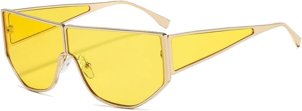 

Ретро-солнцезащитные очки с толстой оправой и градиентным переходом цвета для женщин, стильные, для уличной фотосъемки, модные, для отдыха, мужские, с защитой от УФ-излучения UV400 UATXTAU, Yellow