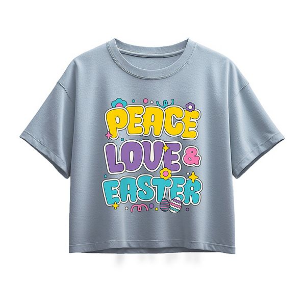 

Футболка Boxy для девочек 7-16 лет Peace Love Easter Licensed Character, Chambray Blue