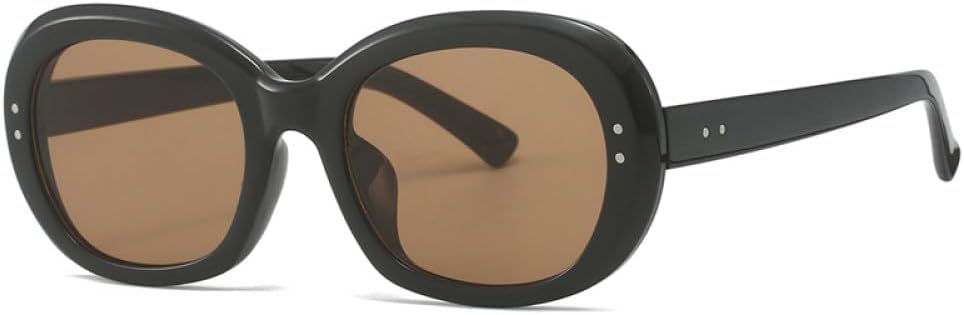 

Популярные модные овальные солнцезащитные очки в стиле панк с заклепками для мужчин, солнцезащитные очки UV400, ретро-очки для женщин, круглые оранжевые солнцезащитные очки LXLHWN, Black Tea