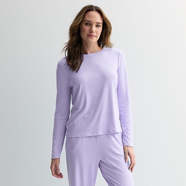 

Женская пижама с длинным рукавом и рубчиком Sonoma Goods For Life, Lavender Jess