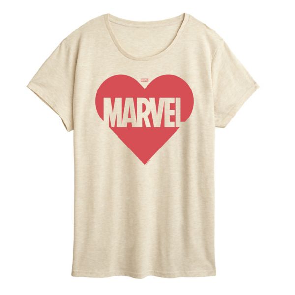

Футболка женская с принтом в виде сердца Marvel, бежевый