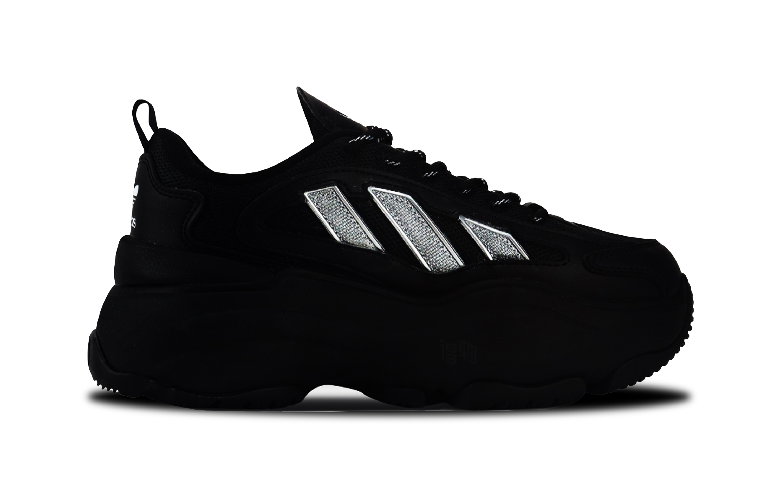 Adidas Originals OZGAIA Silver Butterfly Abrasion Resistant низкие массивные кроссовки Unisex Black — фото 3