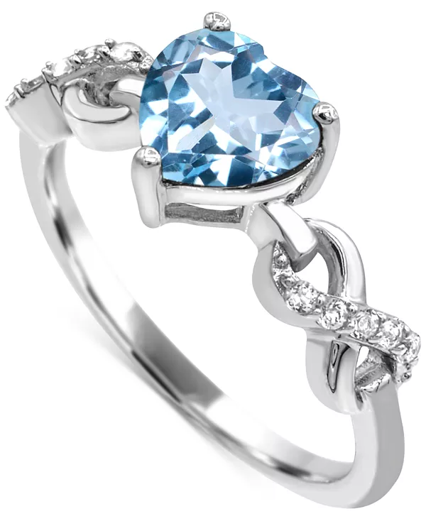 

Кольцо в форме сердца с выращенным в лаборатории рубином 1,5 карата и выращенным в лаборатории белым сапфиром 1,5 карата из стерлингового серебра. Macy'S, blue