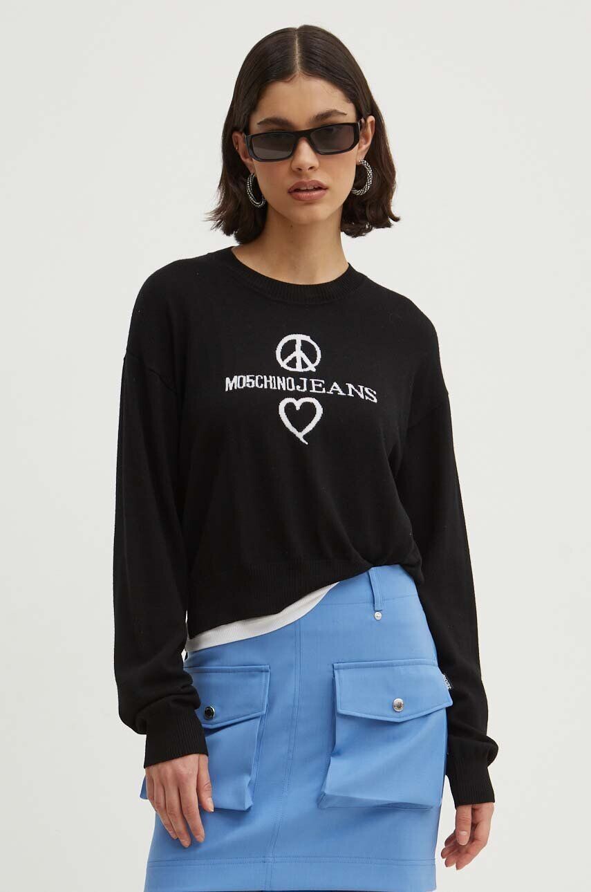 

Шерстяной свитер Moschino Jeans, черный