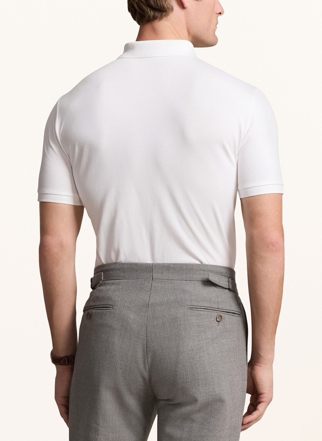 Рубашка-Поло из пике на заказ узкого кроя Polo Ralph Lauren, белый — фото 3