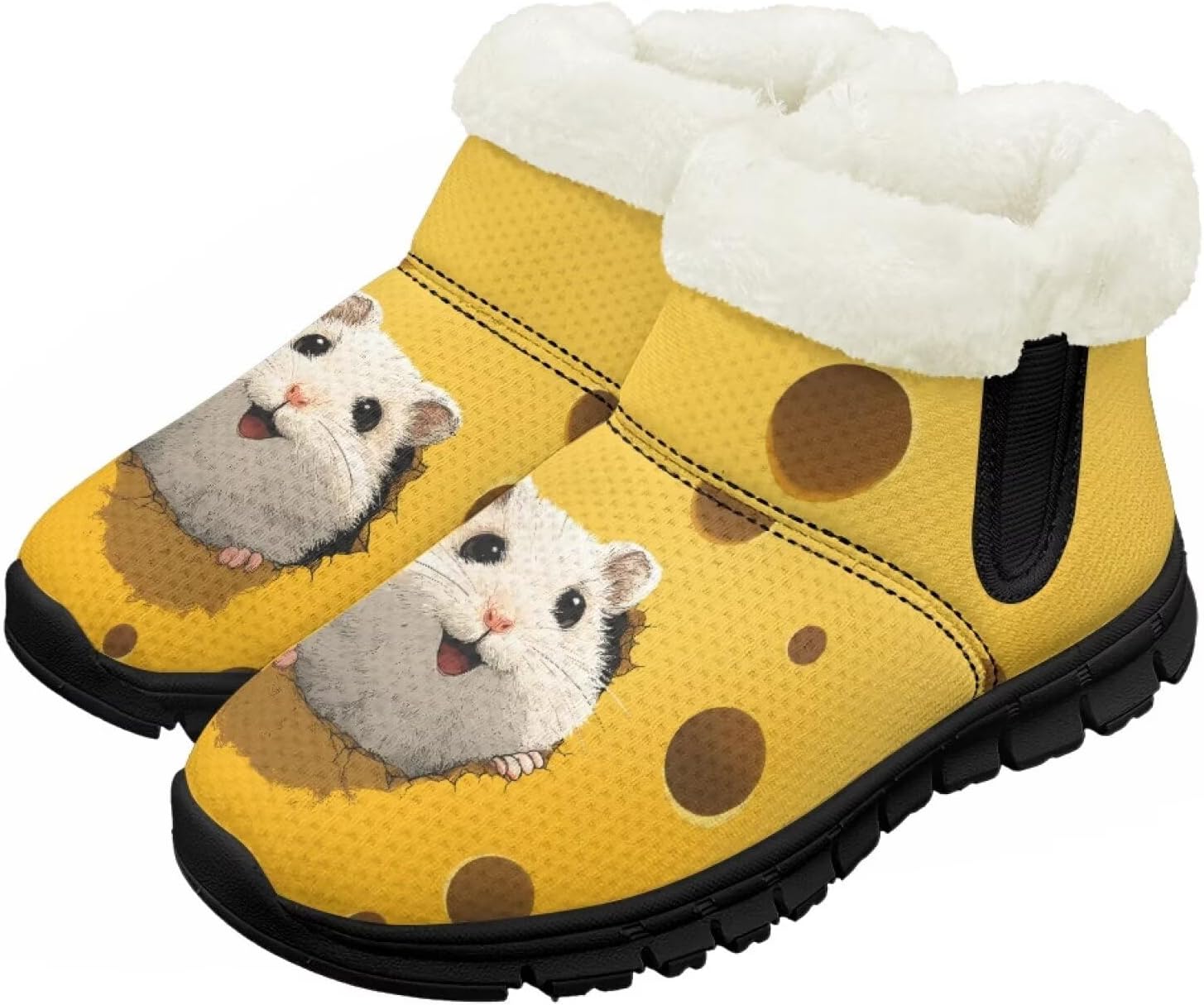 

Детские зимние ботинки для мальчиков и девочек, теплые зимние сапоги с нескользящей подошвой, легкие Chririnla, Cheese Hamster