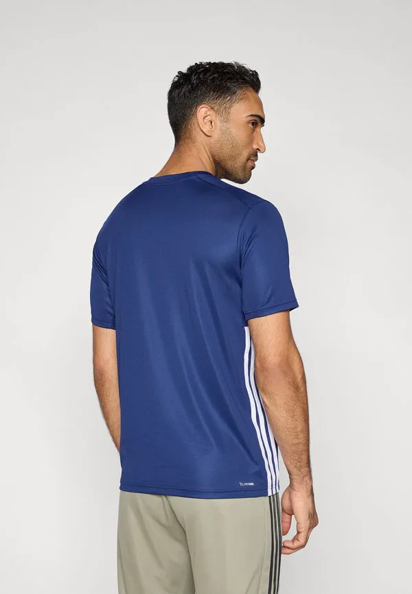 Базовая футболка с принтом "3 полоски" для тренировок Adidas Performance, Dark Blue/White — фото 3