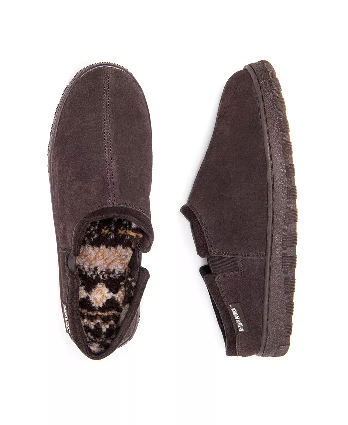Мужские стеганые клоги-тапочки Matt Printed из берберской замши MUK LUKS, коричневый — фото 4
